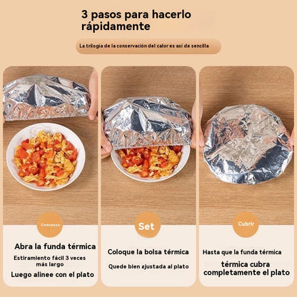 🔥🔥【50 piezas】🍎🔥 Cubierta térmica de papel de aluminio apto para alimentos | Reutilizable