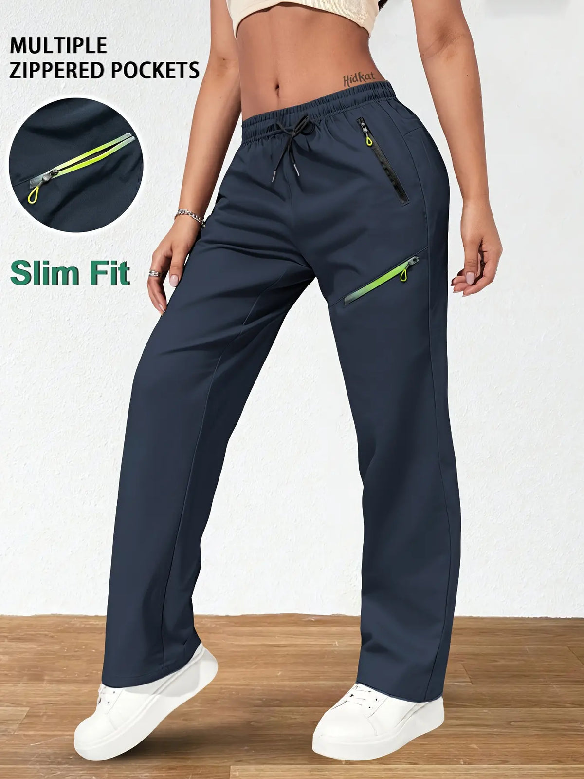 ⏳ 🔥 Pantalones cargo de mujer de pernera recta, con cintura elástica y 6 bolsillos, ideales para el trabajo, los viajes y el día a día 👖✨