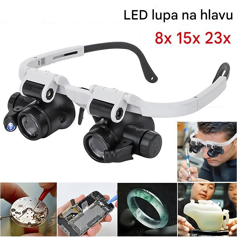 🔍🔍8x, 15x a 23x lupy s LED optickým svetlom. Vhodné na mechanické nástroje, opravu hodiniek, gravírovanie a oceňovanie starožitných šperkov.