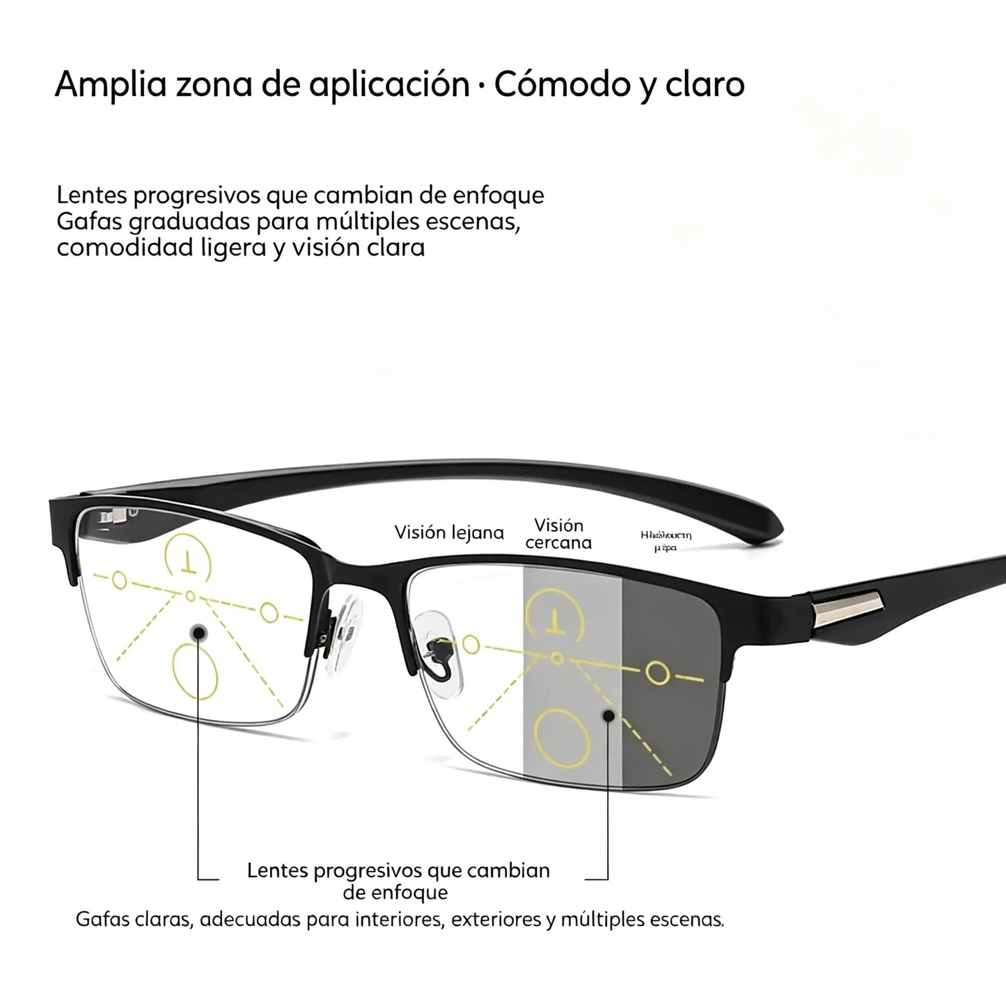 Nuevas gafas de lectura semi al aire para personas de mediana edad y mayores, con funciones de zoom, multifocales, fotosensibles, fotocromáticas y de bloqueo de luz azul.