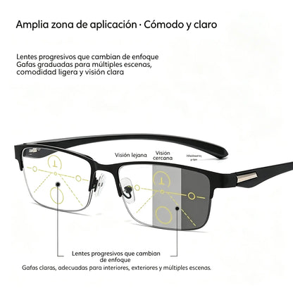 Nuevas gafas de lectura semi al aire para personas de mediana edad y mayores, con funciones de zoom, multifocales, fotosensibles, fotocromáticas y de bloqueo de luz azul.