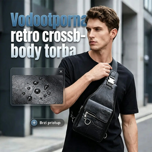 💯🎁Muška retro vodootporna torba od umjetne kože preko tijela.