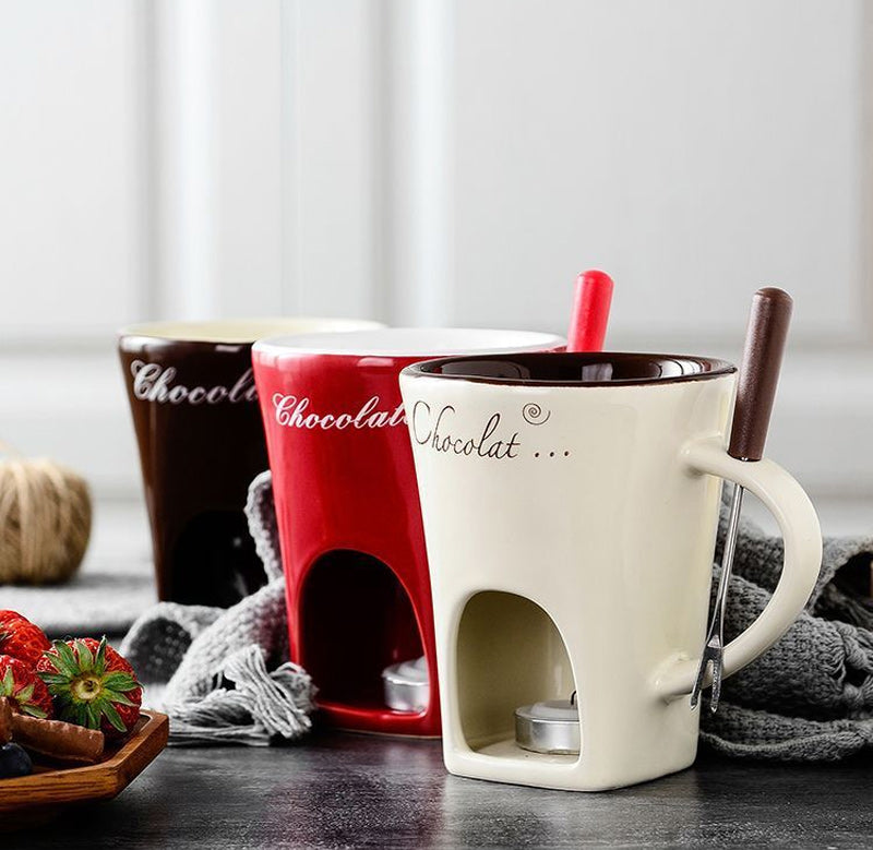 Keramická fondue sada 3 v 1 – na čokoládu, syr aj zmrzlinu. Dokonalé na sladké chvíle doma.