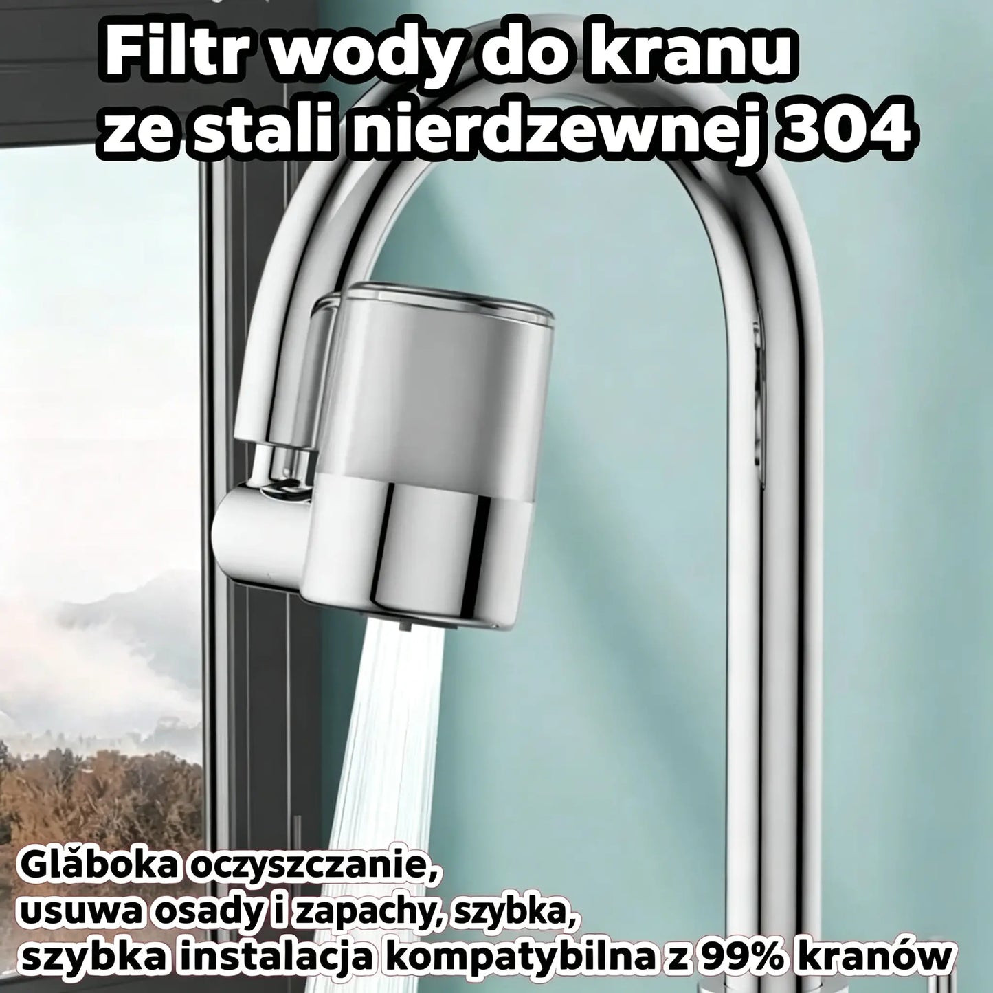 💧【Kup 1, drugi otrzymasz gratis】✨ Filtr do wody na kran ze stali nierdzewnej 304 | Głębokie oczyszczanie, usuwanie osadów i nieprzyjemnych zapachów, szybki montaż i kompatybilność z 99% kranów 🚰