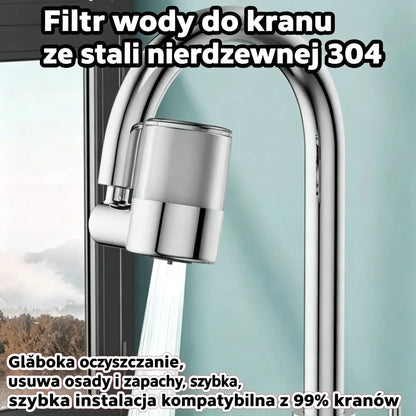 💧【Kup 1, drugi otrzymasz gratis】✨ Filtr do wody na kran ze stali nierdzewnej 304 | Głębokie oczyszczanie, usuwanie osadów i nieprzyjemnych zapachów, szybki montaż i kompatybilność z 99% kranów 🚰