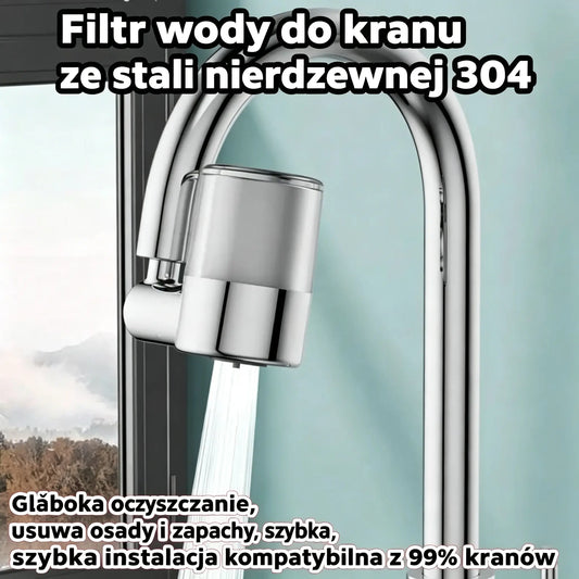💧【Kup 1, drugi otrzymasz gratis】✨ Filtr do wody na kran ze stali nierdzewnej 304 | Głębokie oczyszczanie, usuwanie osadów i nieprzyjemnych zapachów, szybki montaż i kompatybilność z 99% kranów 🚰