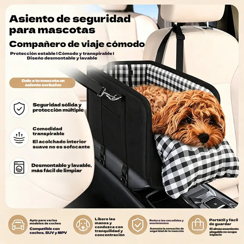 🐶¡Disfruta ahora de un 50% de descuento! 🎁Elevador de asiento portátil para perros para el coche, incluye cinturón de seguridad y transportín acolchado para mascotas.