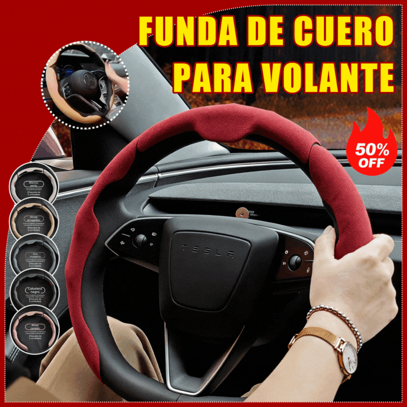 🚗Kožený poťah na volant do auta, vhodný na všetky ročné obdobia, protišmykový, absorbujúci pot a odolný voči opotrebovaniu.