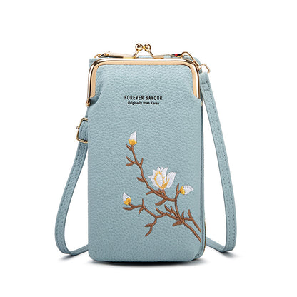 🔥Ponuka posledného dňa - zľava 49 %👜 Cartera cruzada para mujer en piel de vacuno con bordado y correa para el hombro 2025🎁
