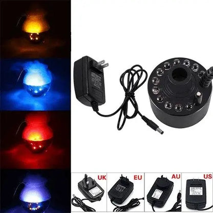 Generador de niebla ultrasónico con 12 luces LED
