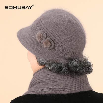 🧶Sombrero + bufanda🧶 Compañero cálido en invierno: gorro de lana de punto cálido