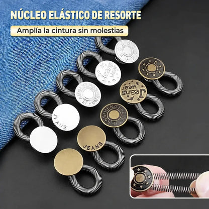 👖【10 unidades】Botones metálicos con muelle para ampliar la cintura de los vaqueros