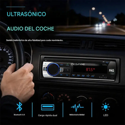🎵 Radio para coche Bluetooth, sistema de audio para coche Supersonic: disfruta de un sonido inalámbrico de alta fidelidad en cada viaje.