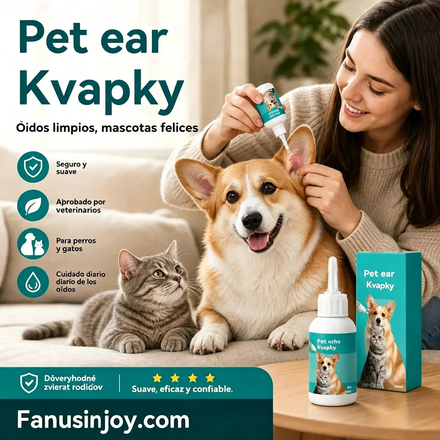 【Compra 1 y llévate 1 gratis】 🐱🐶 Gotas suaves para la limpieza de oídos de mascotas: dile adiós a las enfermedades del oído