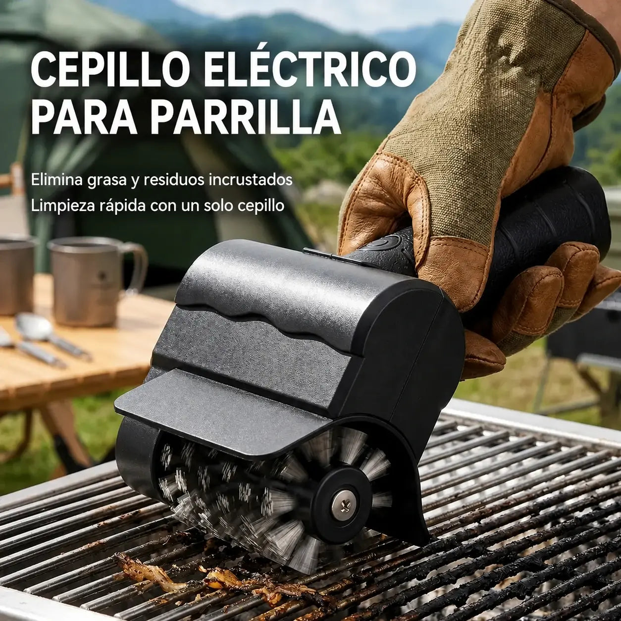 🔋🧹 Cepillo eléctrico inalámbrico para limpieza de barbacoas – batería de litio, multifuncional y fácil de usar 🔥🍖