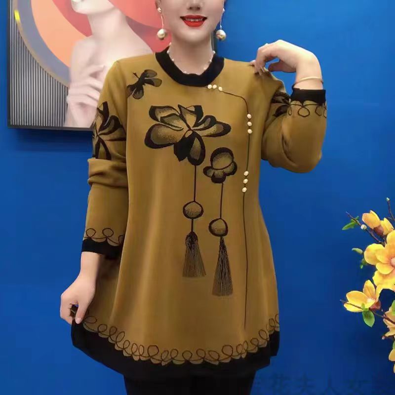 ❤️‍🔥🍁【M-5XL】Nový jesenný a zimný pletený top s potlačou 3782581