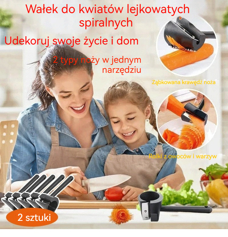 🔥【Kup 1, otrzymaj 1 gratis】💮 Narzędzie do zwijania kwiatków z owoców i warzyw —— Łatwe w użyciu, za jednym razem uzyskasz idealny kształt kwiatka