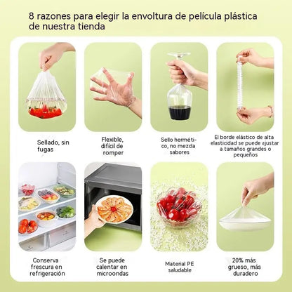 🥗✨ 450 tapas desechables para alimentos | Tapas flexibles para platos, cuencos y recipientes