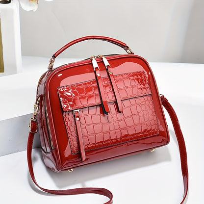 【50%OFF】Priamy predaj z továrne, lesklá crossbody kabelka z lakovanej kože