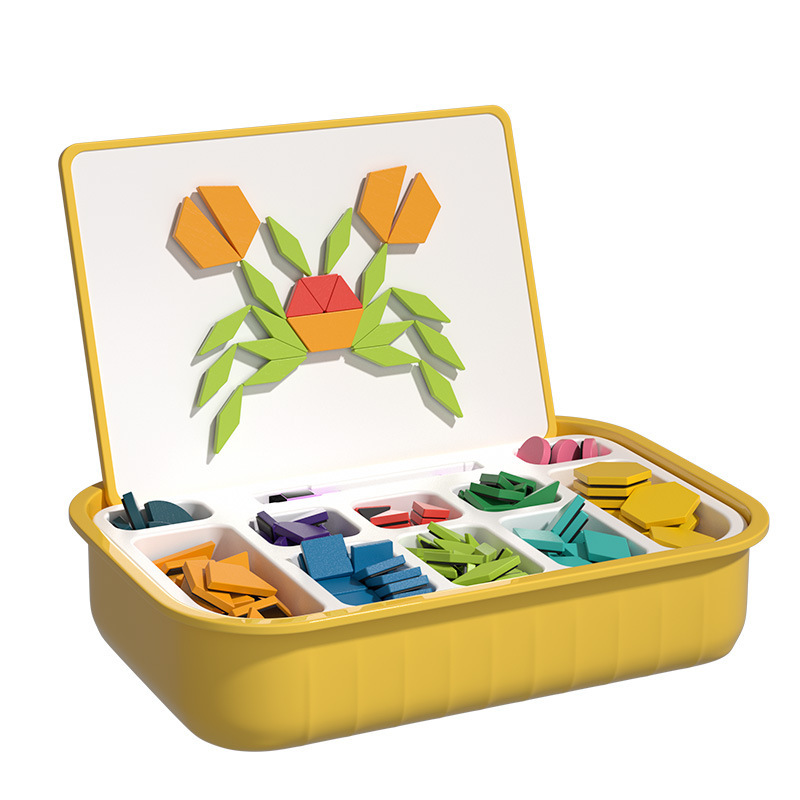 🔥【Zľava -50%】Nová magnetická drevená tangramová skladačka, detská edukatívna hračka na rozvoj myslenia.