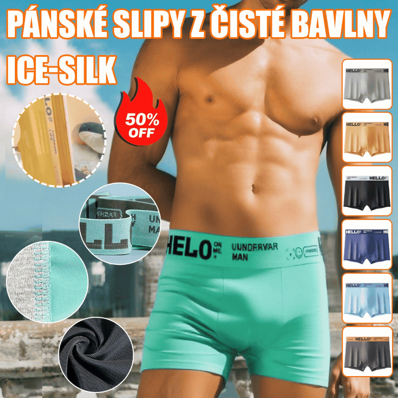 💥Posljednji dan 50% popusta💥Muško antibakterijsko pamučno donje rublje od ledene svile❤️ (40-100KG)