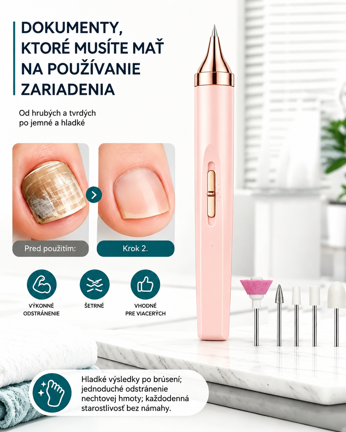 💅👍 Elektrický pilník na nechty na liečbu onychomykózy