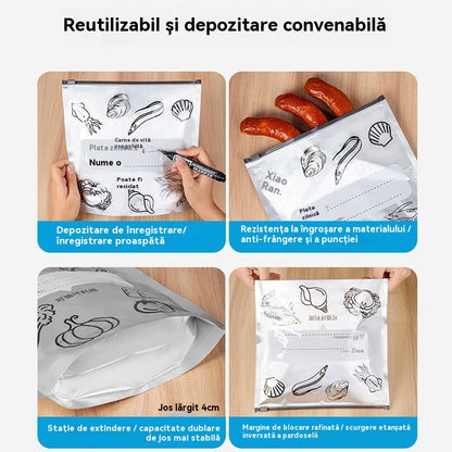 🧡【20 ks】Opakovane použiteľné úložné vrecká z hliníkovej fólie, dobrý tesniaci účinok, nepriehľadné