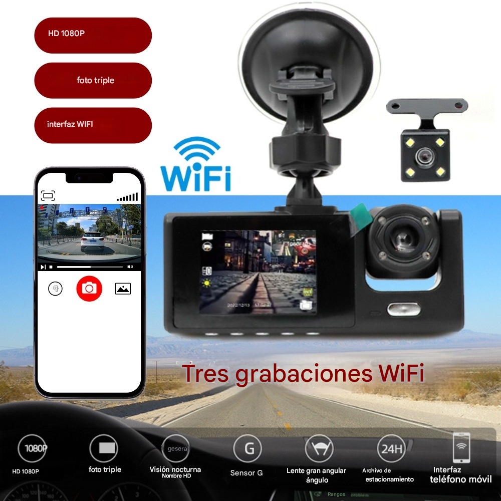 🚗 Grabación de coche en HD 1080p con cámara de visión trasera