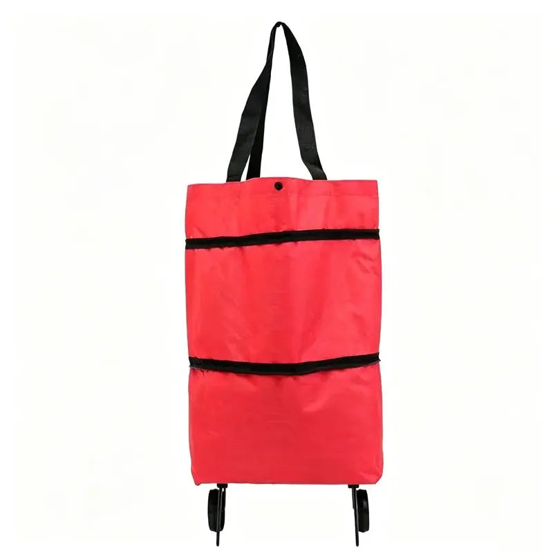 🛒 Carrito de Compras Plegable 2 en 1 – Bolsa con Ruedas y Asa Ajustable, Ligero y Portátil para Llevar al Hombro 🎒