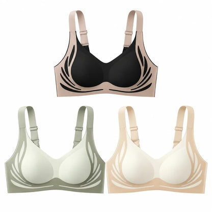 🥰 49% de descuento【Pack de 3】Sujetador femenino sin aros, diseño de una pieza ❤️【40-85 kg】