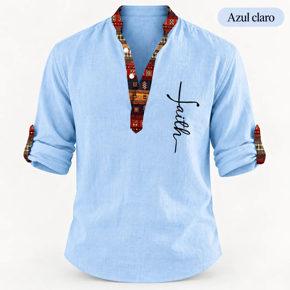 🔥Oferta por tiempo limitado: -48%🔥S-3XL-Nueva camisa de lino natural con cuello en V para hombre