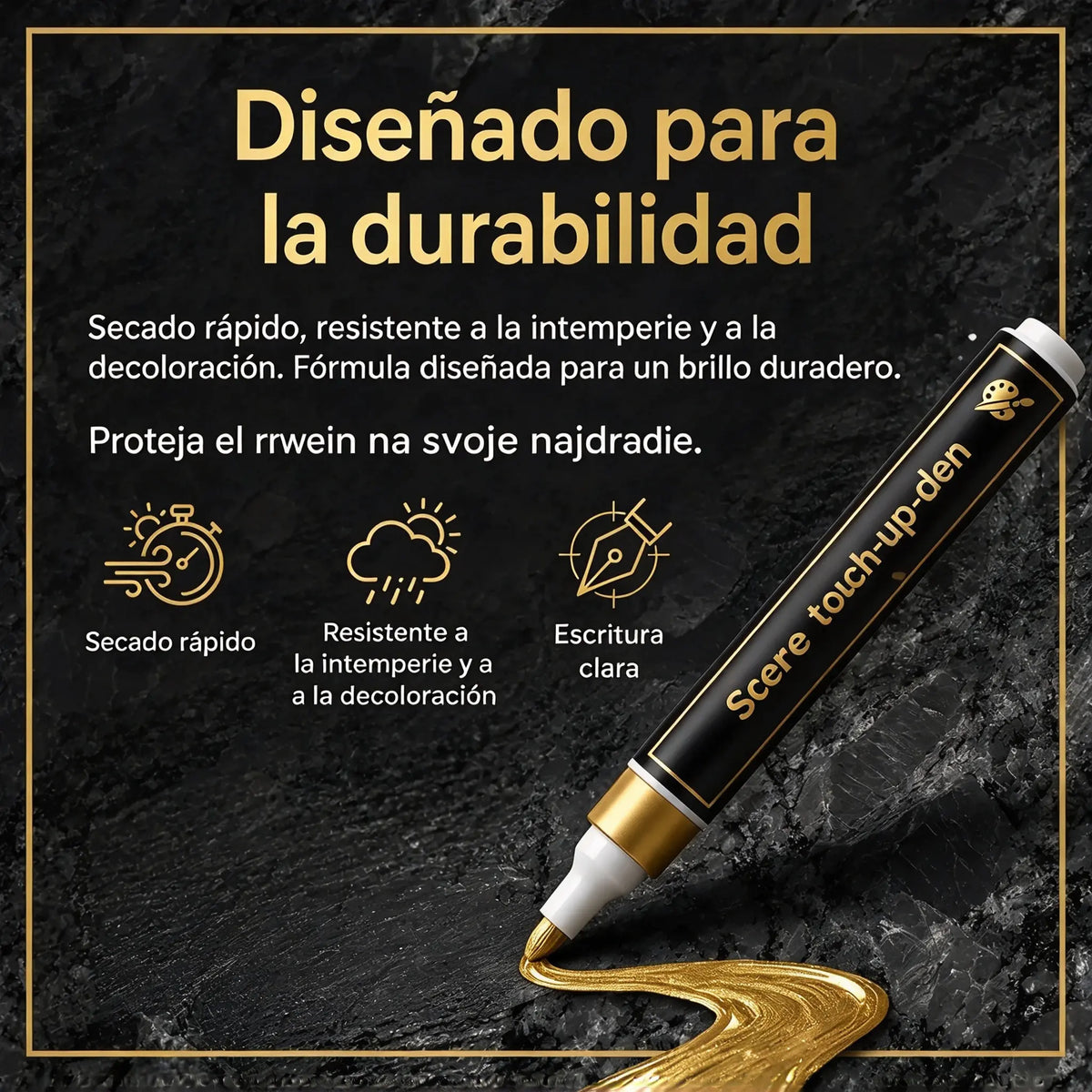 【Compra uno y llévate otro gratis】🖍️Bolígrafo resistente al agua y a la decoloración para reparar y redibujar inscripciones en losas de piedra.