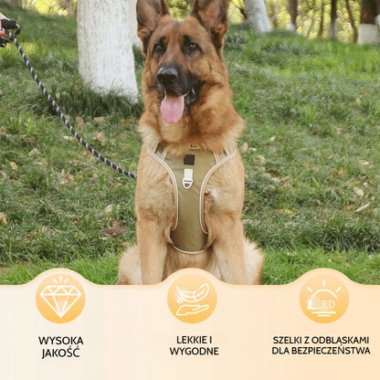 🐶🔥 50% ZNIŻKI NA CZAS OGRANICZONY! Uprząż antyciągowa ze smyczą i obrożą ✨ Maksymalna kontrola i bezpieczeństwo podczas każdego spaceru 🌙