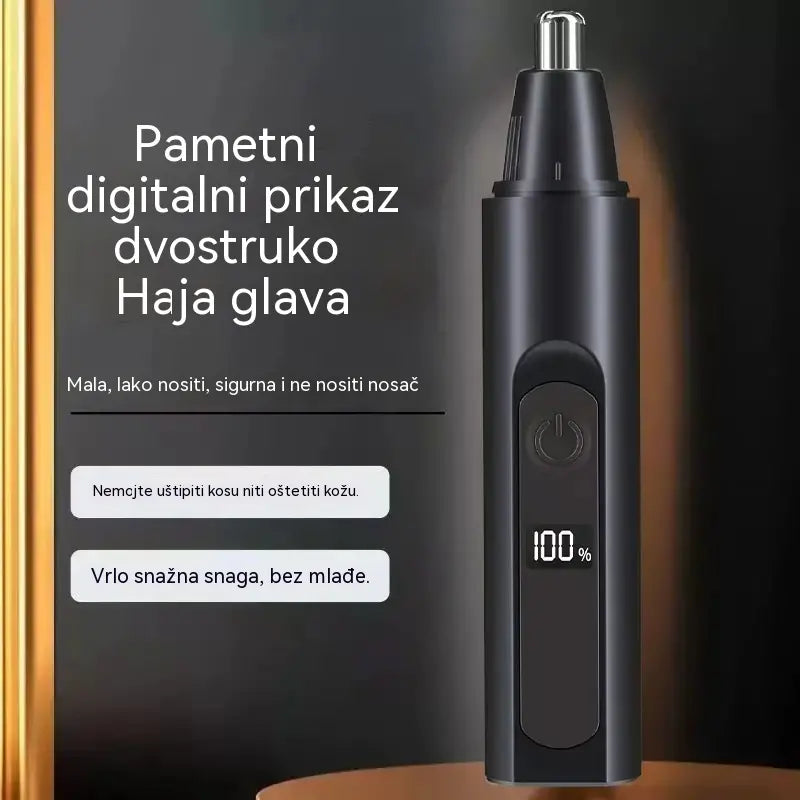 Profesionalni trimer za nos i uši s LED zaslonom, bezbolni putni pokloni za