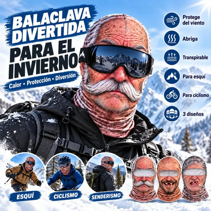 🔥😎 Máscara facial 3D divertida y cálida para deportes de invierno al aire libre