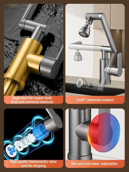💦Универсален регулируем смесител за мивка, въртящо се на 1080°.
