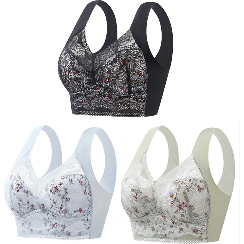 【3 balenie】💕🎁Bezšvová ľadová hodvábna veľká podprsenka, priedušná a nastaviteľná【40kg-100kg】