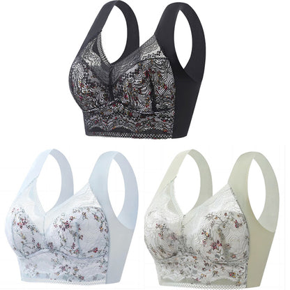 ✨【3-balenie】🤩【40kg-100kg】🎁🎁Priliehavá a pohodlná veľká podprsenka z ľadového hodvábu, priedušná a nastaviteľná