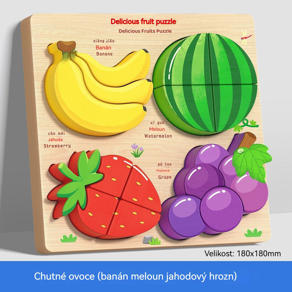 🦁🧩 Montessori drvena 3D slagalica za rani odgoj i obrazovanje🥕🍅🚒🚜