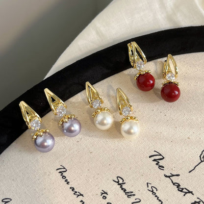 💎💐 Nové francúzske luxusné svetlo🌼 2025 Senior zmysel pre skutočný temperament Pearl Silver Strieborné náušnice