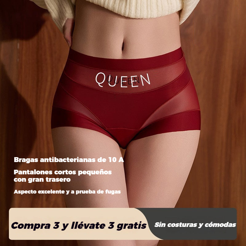 🔥🩲【Compra 3, llévate 3 gratis】 Último día - 50% de descuento - Ropa interior antibacteriana de cintura alta para controlar la grasa abdominal