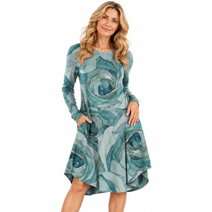 🔥【S-5XL】Vestido de otoño e invierno con estampado retro de estilo étnico