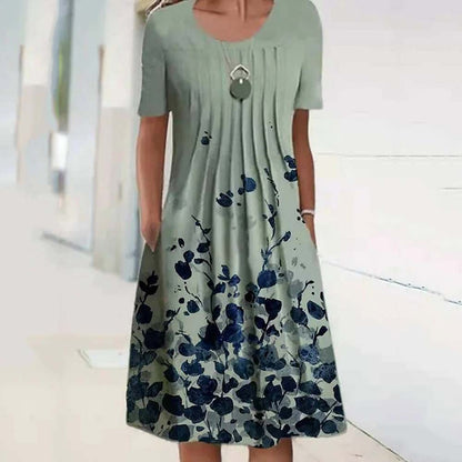 🌸🦋Nové dámské šaty s kulatým výstřihem a potiskem（S-3XL）3705260