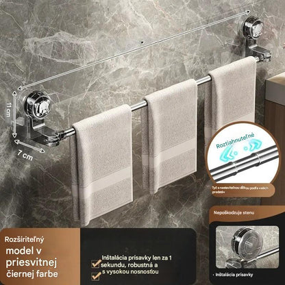 🎁 Posledná ponuka - zľava 49% ✨🚿Ľahký dizajn bez vŕtania – výsuvný vešiak na uteráky s prísavkou