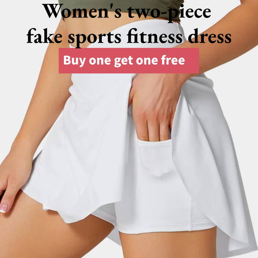 🎾【M-5XL】Dámske falošné dvojdielne športové fitness šaty