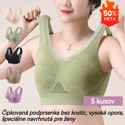 😍❤️40-120 kg【3 kusov】✨ Čipkovaná podprsenka bez kostíc, vysoká opora, špeciálne navrhnutá pre ženy