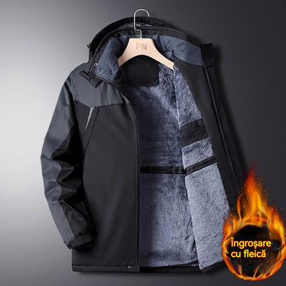 Chaqueta de hombre para exteriores, cortavientos, impermeable y con forro polar (tallas L-6XL)