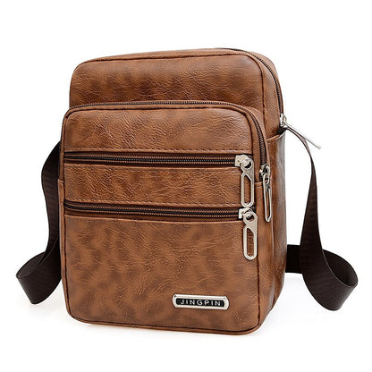 Bolso de hombro para hombre, nuevo, de piel auténtica, de alta calidad y gran capacidad.