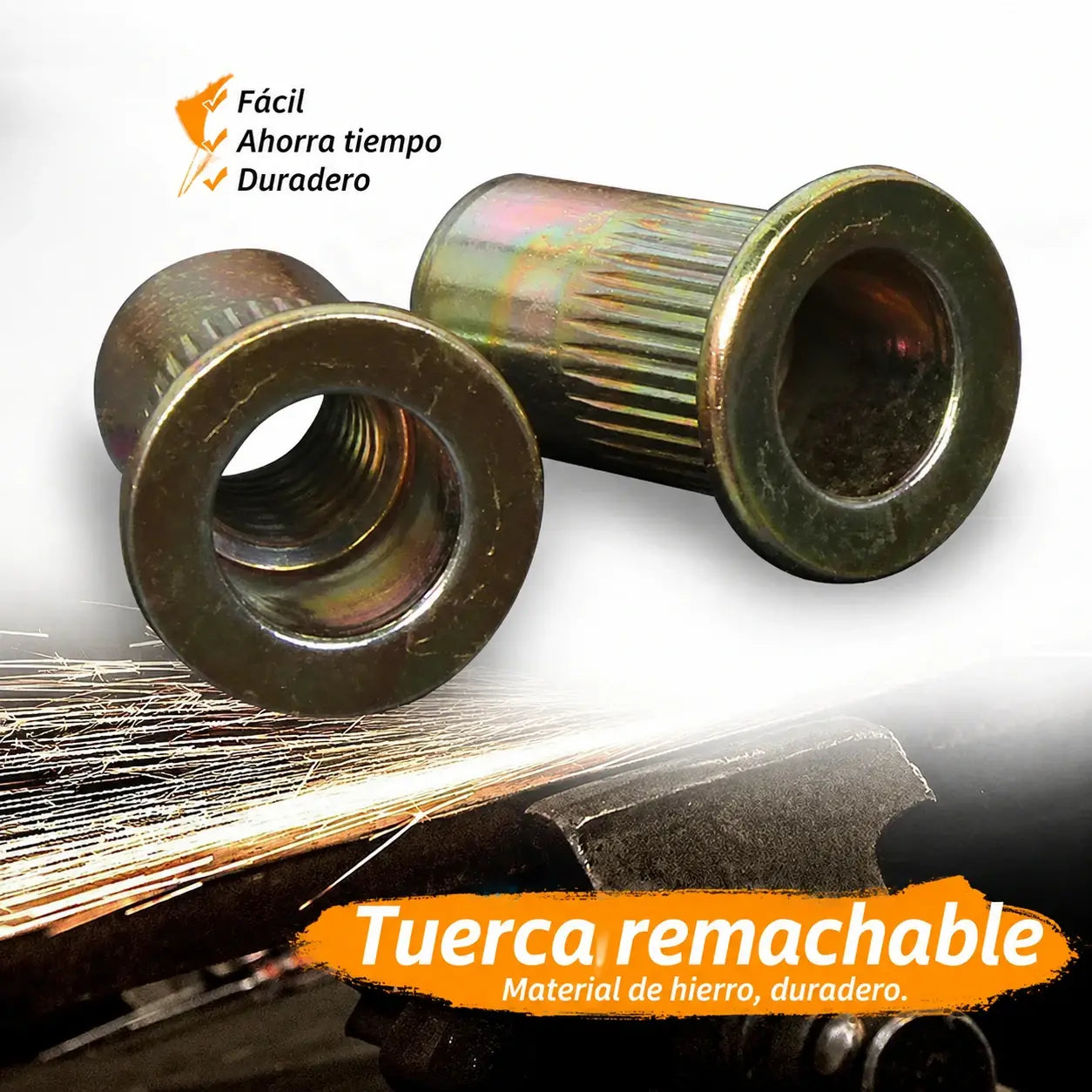 【166 piezas 26 euros】 Tuerca de acero inoxidable, tuercas moleteadas de cabeza plana