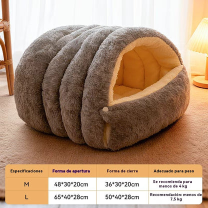 Cama de felpa para mascotas cálida y cómoda